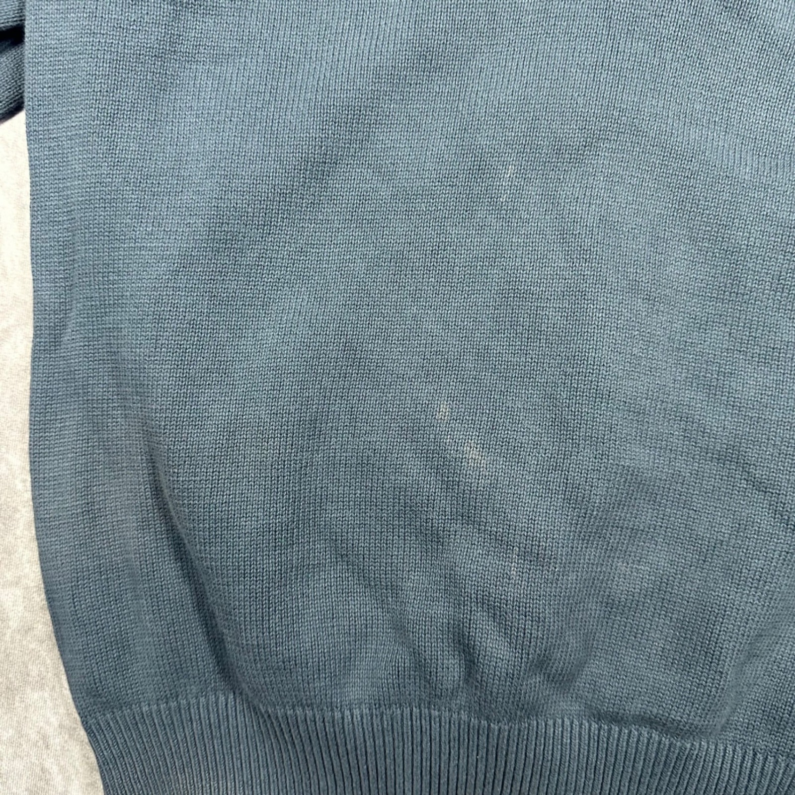 Lacoste Mens Vintage Washed Blue Quarter Zip Sweater Ribbed Size 6 L Preppy — image 5 of 8